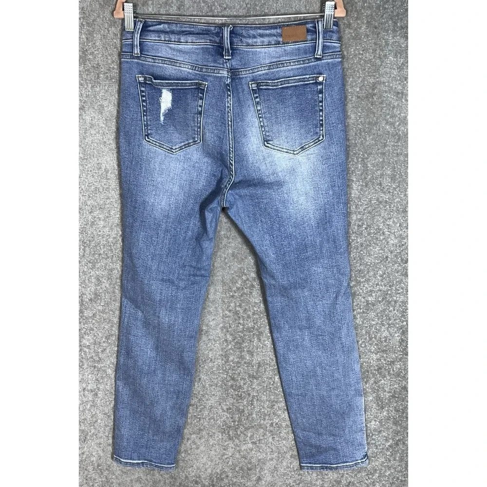 Judy Blue Relaxed Fit Jeans Juniors Size 9/29 Blue Distressed Mid Rise Stretch